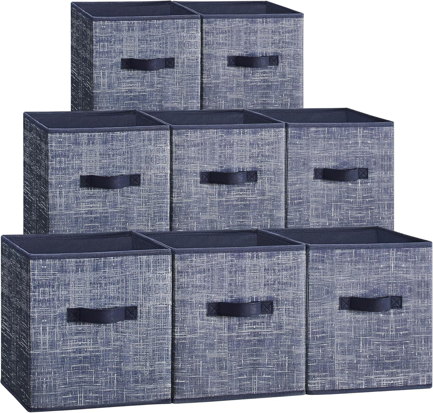 Storage Cubes, 13-Inch Non-Woven Fabric Bins with Double Handles, Set of 8, Closet Organizers for Shelves, Foldable, for Clothes, Cattail Gray UROB833G01