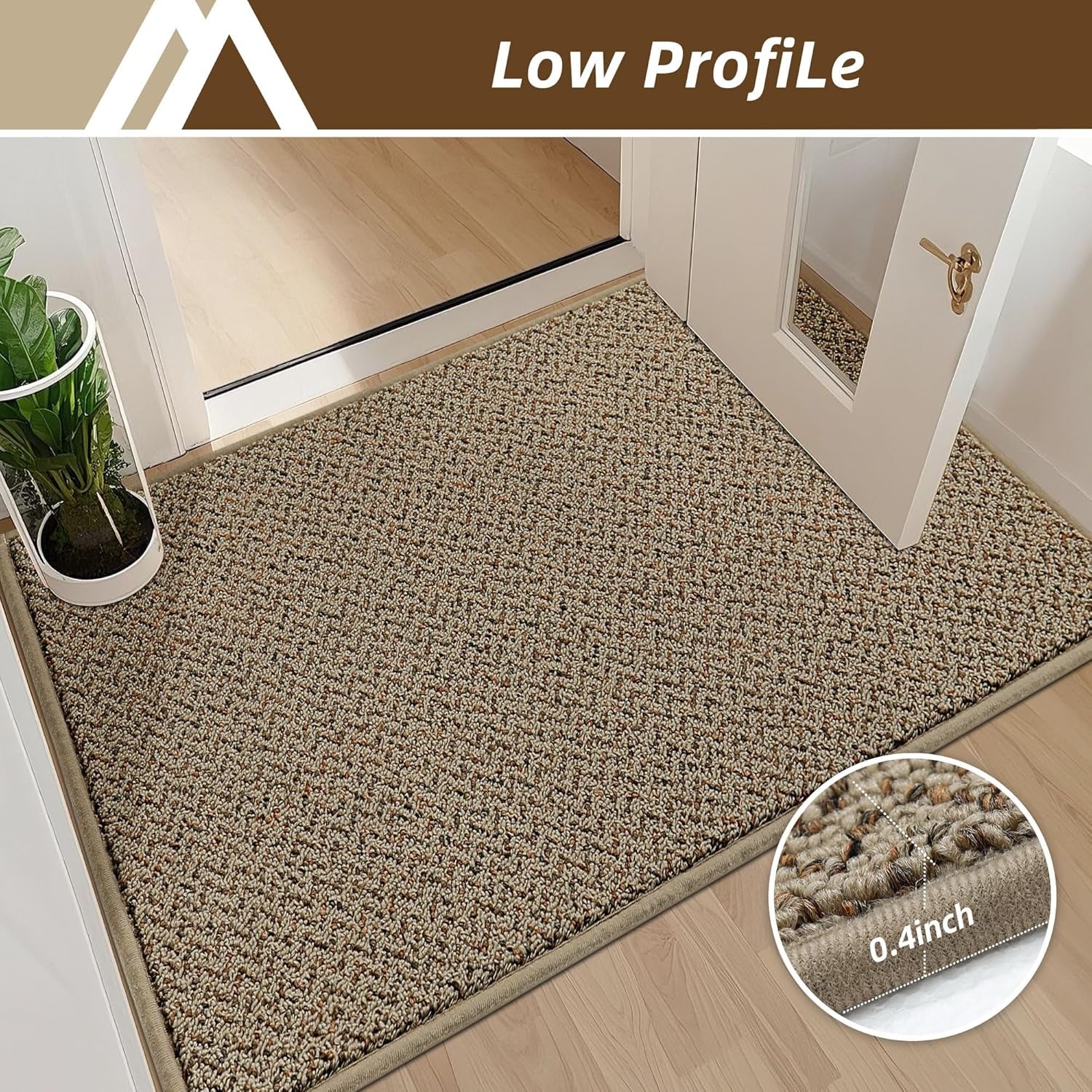 -Door-Mat 20" X 32" Non Slip Absorbent Entryway Rugs Dirt Trapper Doormats Washable Entrance Mats Low Pile Welcome Floor Mat for Front Back Door and Entry Mats,Taupe