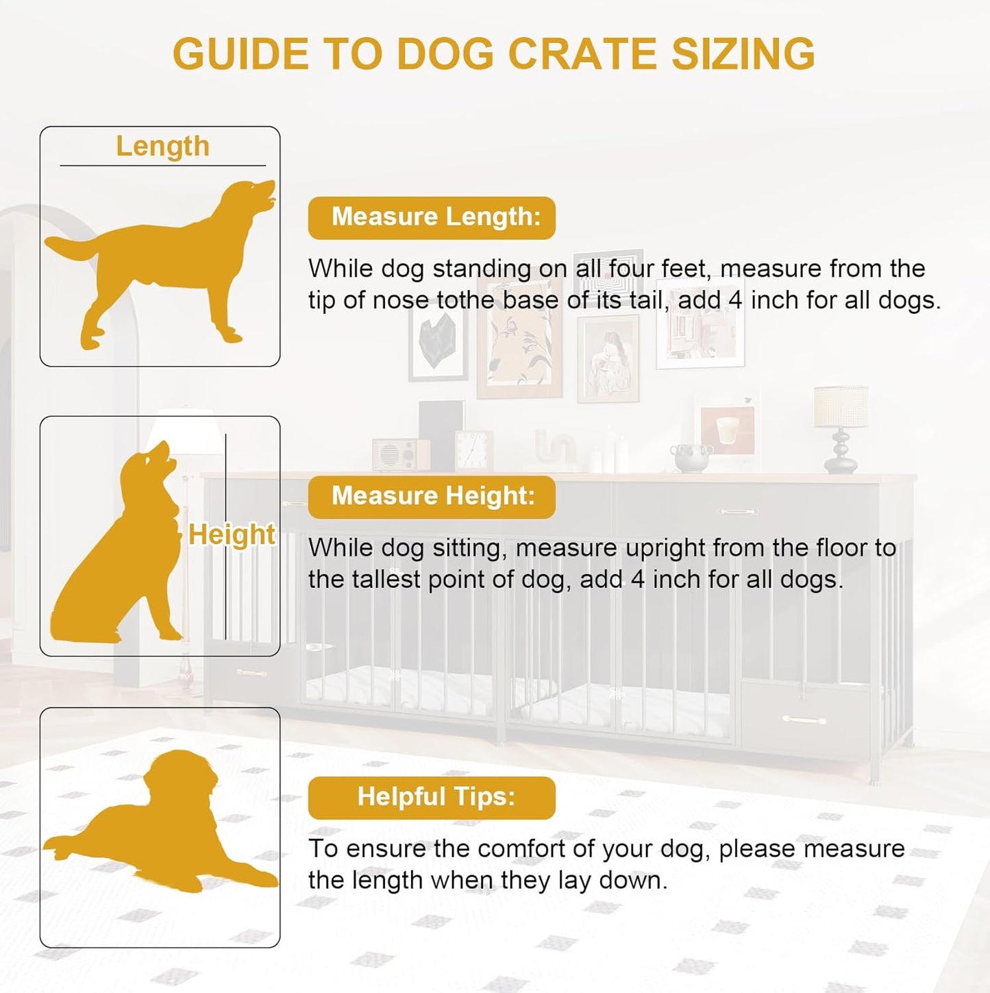 Large Dog Crate Furniture with Feeder, 91.5" Wooden Dog Kennel Furniture with 3 Drawer and Dog Bowls, Double Dog Crate TV Stand Table for Small Medium Large Dogs, Black