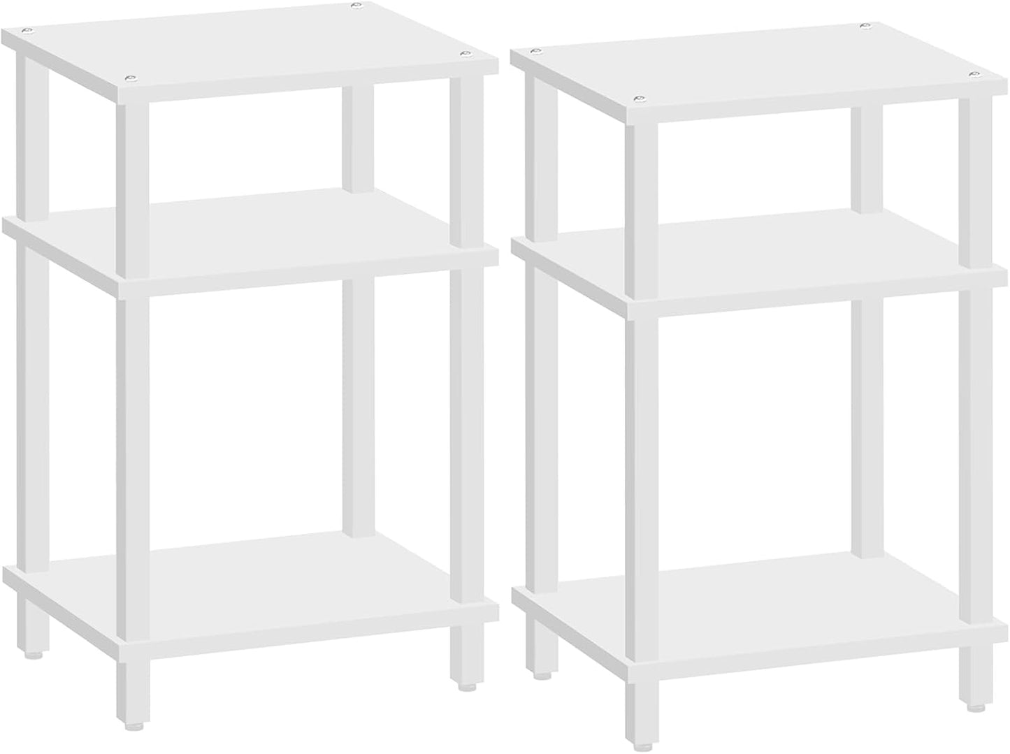 Set of two three-tier end tables with storage shelves, view 9