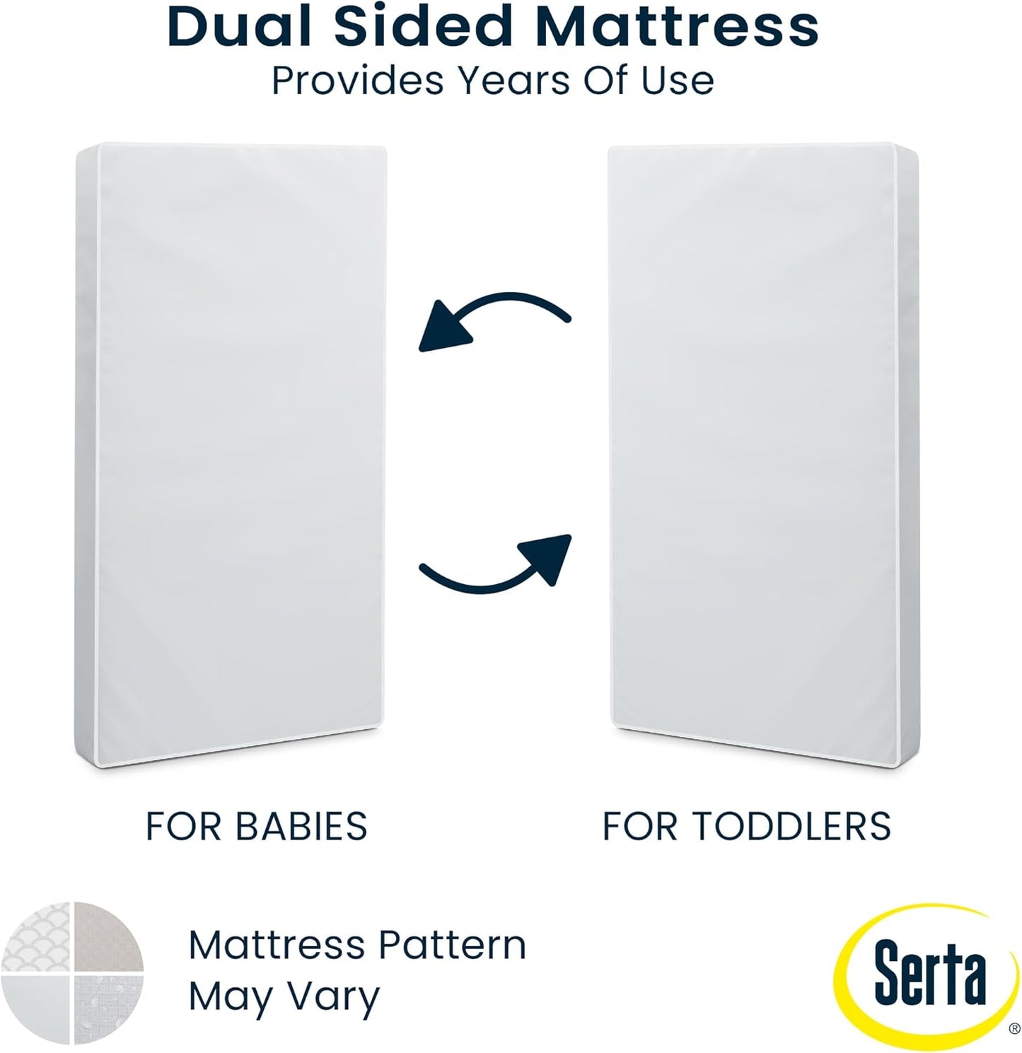Serta Perfect Start Limited Dual Sided Baby Crib Mattress and Toddler Mattress, Breathable Fiber Core, GREENGUARD Gold Certified, Waterproof, 7 Year Warranty, Made in USA
