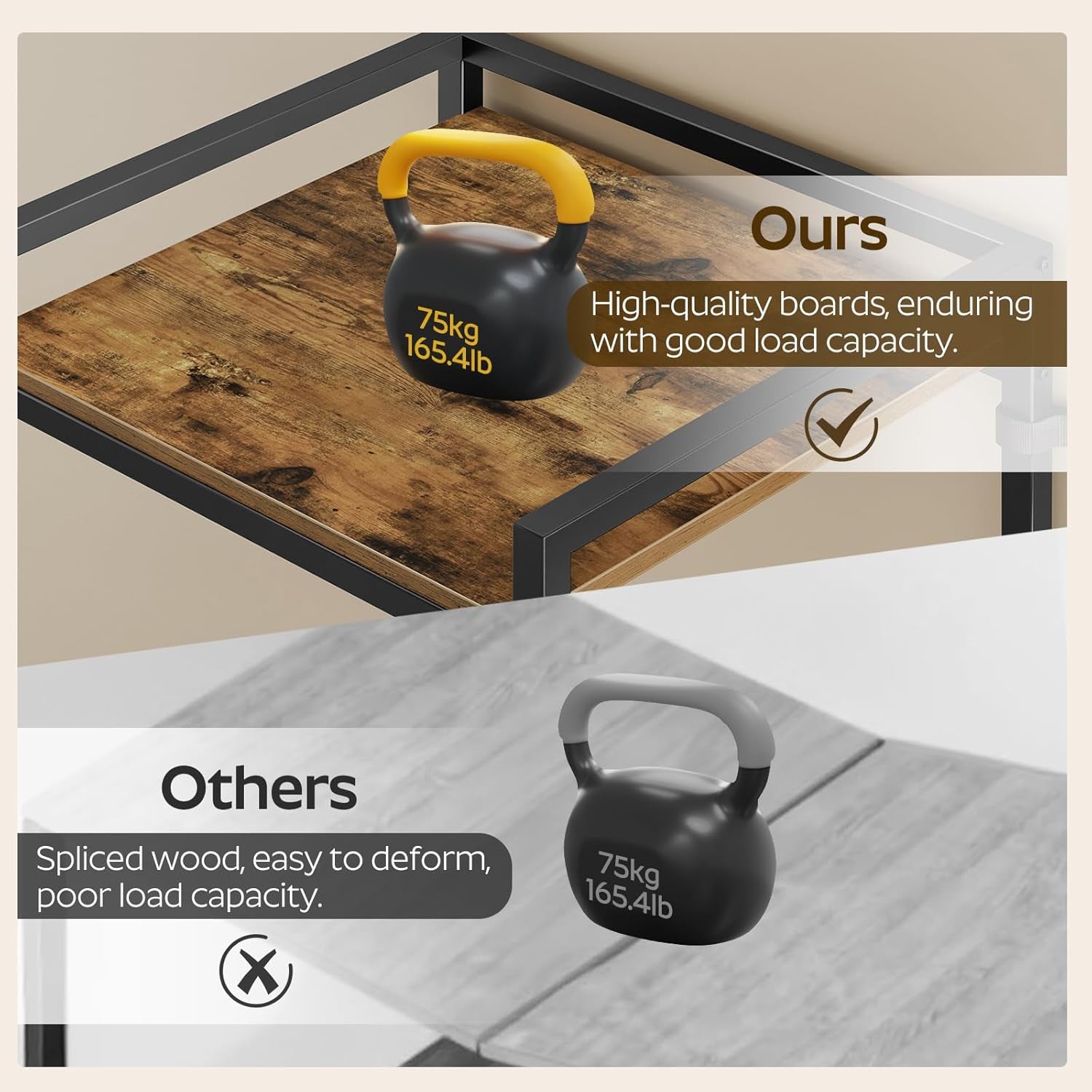 Mini Fridge Stand with Movable Drawer, Microwave Stand with Power Outlet, Mini Fridge Shelf with Adjustable Shelves, Kitchen Bakers Rack for Dorm, Dining Room, Home, Rustic Brown HB05UBR