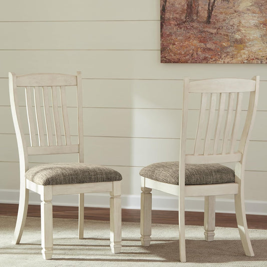 Bolanburg 20" Upholstered Dining Room Chair, Set of 2, Antique White