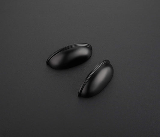 10 Pack 3" Drawer Pulls Flat Black Cabinet Cup Pulls Kitchen Hardware Cabinet Handles Drawer Handles Knobs 3 Inch Hole Center