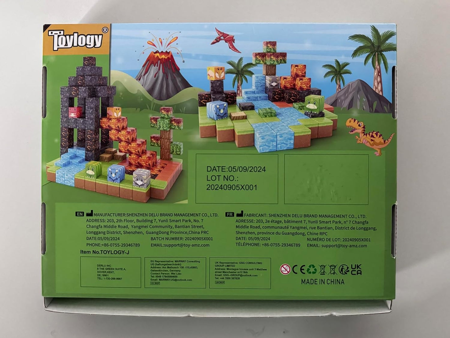 Dinosaur Toys Magnetic Blocks-Build Mine Magnet World Volcano Edition Kids Toy for 3+ Year Old Boys and Girls Building Blocks Toddler Toys Games through Jurassic Learning Sensory Toy Gifts