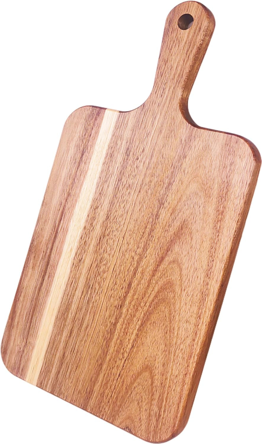 Acacia Wood Cutting Board with Handle 13.7''X7'' / Charcuterie Board/Serving Board/Cheese, Bread, Vegetables & Fruits Serving Board (Rectangular)