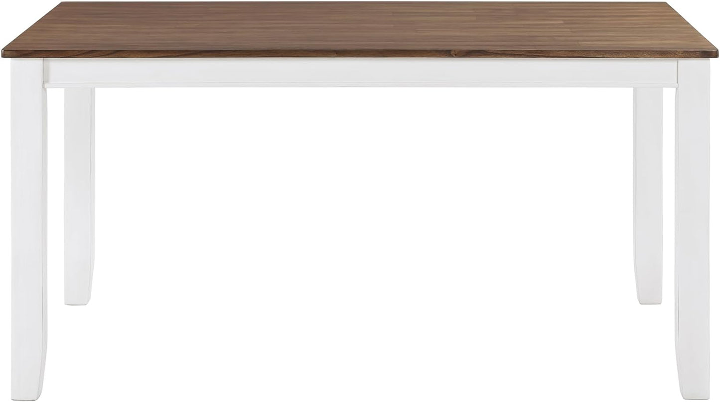 Dining Table Set for 6 with Chairs, Wood 7 Piece Farmhouse Dining Room Table and Chairs Set of 6, Cross Back, Easy Assembly Seater for Indoor Home, Dinner, Kitchen, Cherry/White
