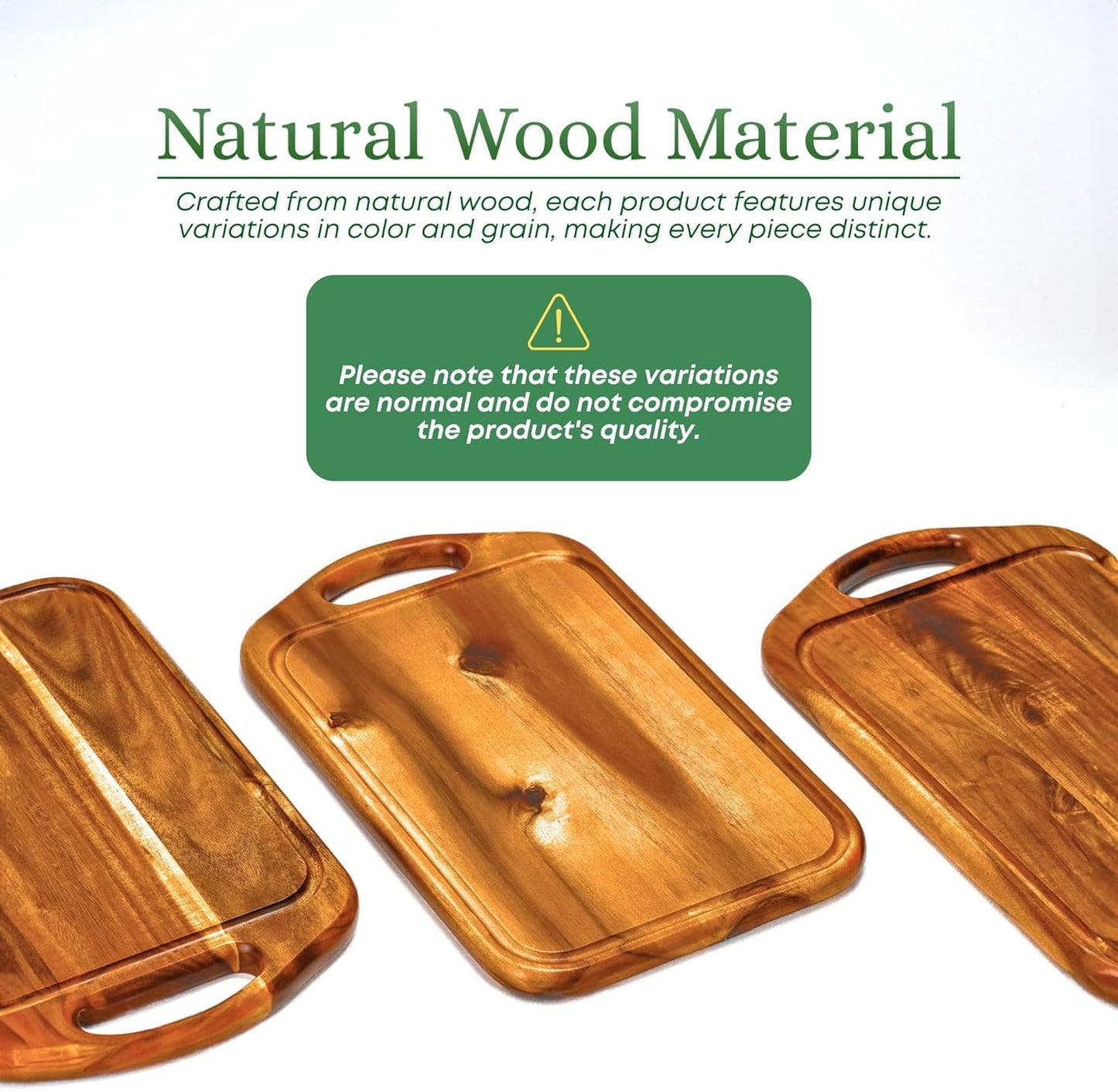 Acacia Wood Cutting Board with Juice Groove, Hanging Hole & Grip Handle for Meat, Vegetables and Cheese, Knife Friendly, Caperci Better Wood Chopping Board