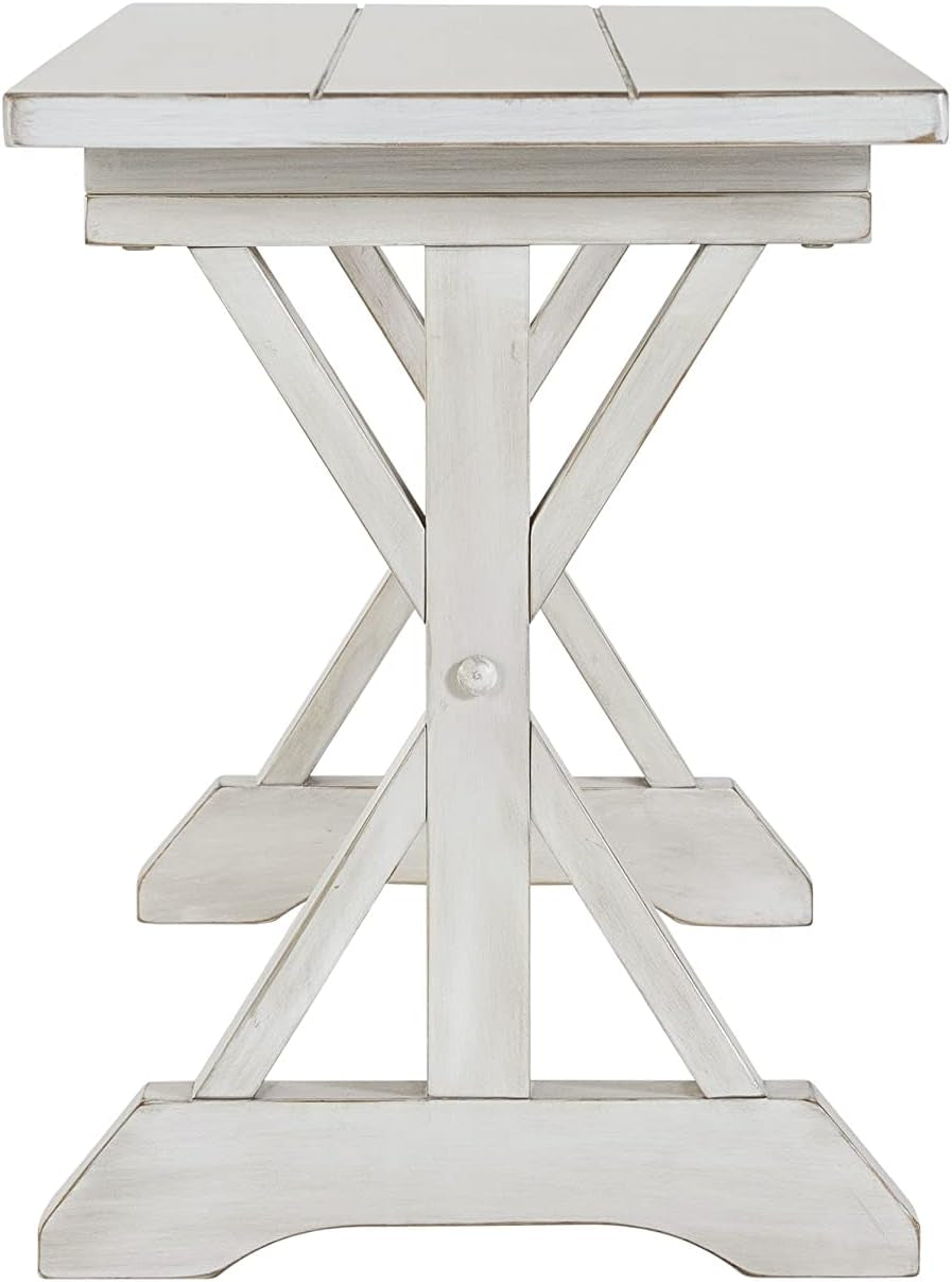 Jamestown Backless Dining Room Bench, Antique White