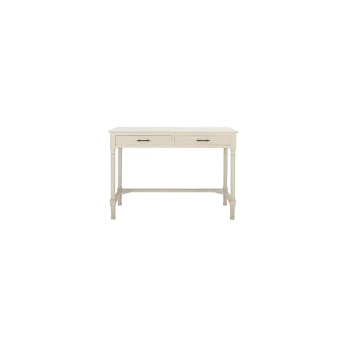 SAFAVIEH Home Collection Mckinlee Distressed White 2-Drawer Computer Table Office Desk Table
