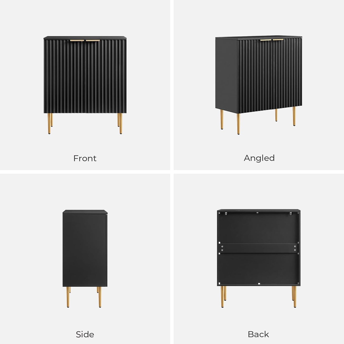 Modern Entryway Sideboard - Credenza Buffet Cabinet Storage with 2 Doors & Adjustable Shelves, Accent Console Coffee Bar Table for Kitchen Living Room Hallway, Black