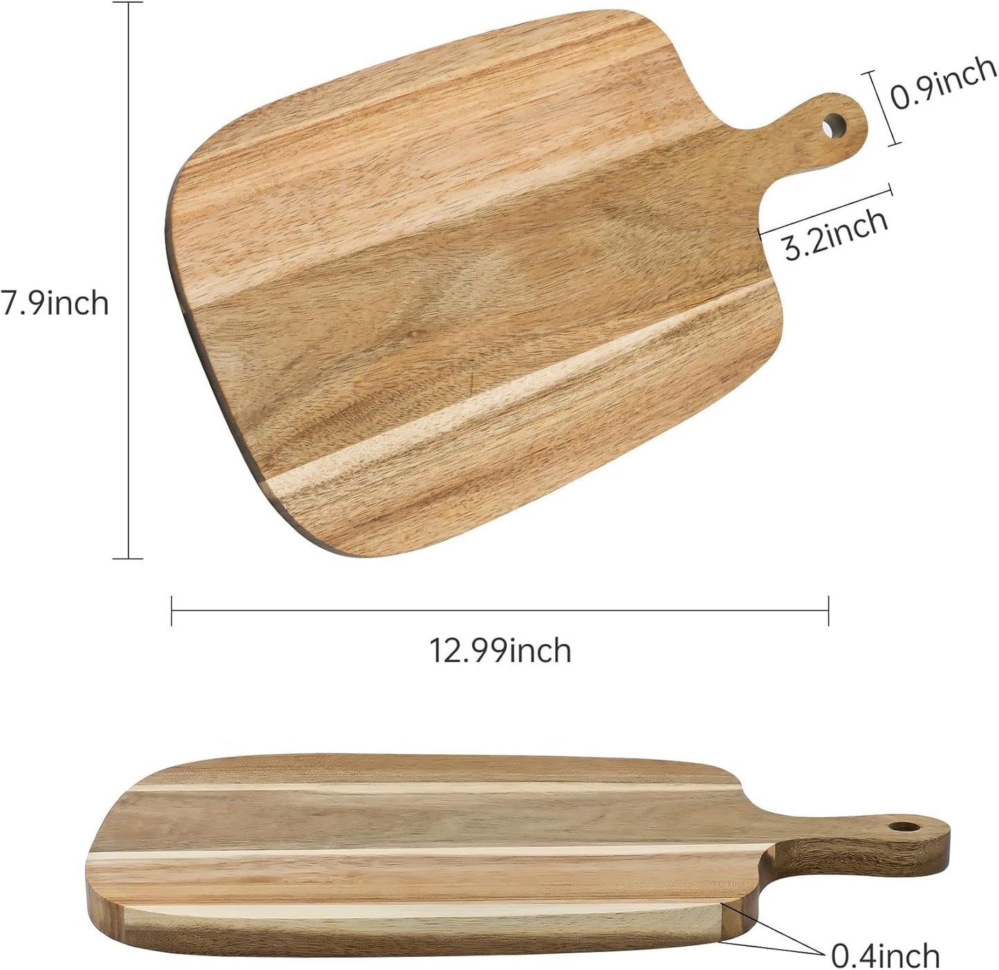 Kitchen Utensils Wooden Cutting Board and Durable Cutting Board with Handles for Meat, Cheese, Bread, Vegetables and Fruits Cutting Boards for Kitchen, Great Gift for Kitchen Chefs,Small,13” X 8”