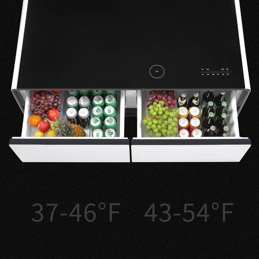 Modern Smart Coffee Table with Built-In Fridge,Bluetooth Speaker,Wireless Charging Module, Touch Control Panel,Power Socket,Usb Interface,Outlet Protection,Atmosphere Light