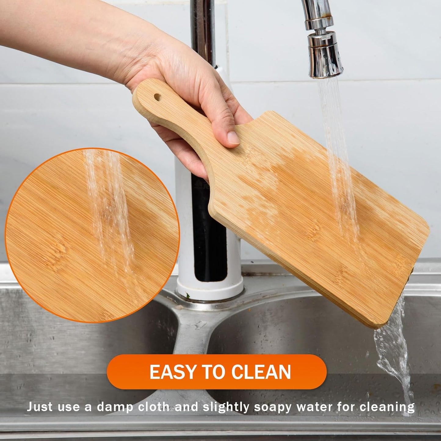 6 Pcs Thicken Bamboo Cutting Board Bulk 11X5 Inch Personalized Wood Chopping Board Customized Laser Engraving Charcuterie Boards for Wedding Mother'S Day Housewarming Present,0.39" Thick