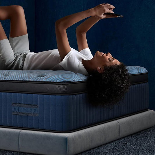 12 Inch King Size Mattress in a Box, Medium Firm Hybrid with Lumbar Foam and Zoned Pocket Springs for Pressure Relief and Edge Support