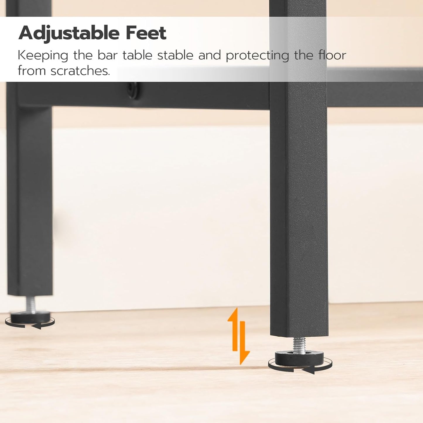 Bar Table with Charging Station, Rectangular Pub Table, High Top Coffee Table, Counter Bar Height Table, Narrow Long Dining Table, 35.4" L X 15.7" W X 35.6" H, Rustic Brown and Black BF90UBT01