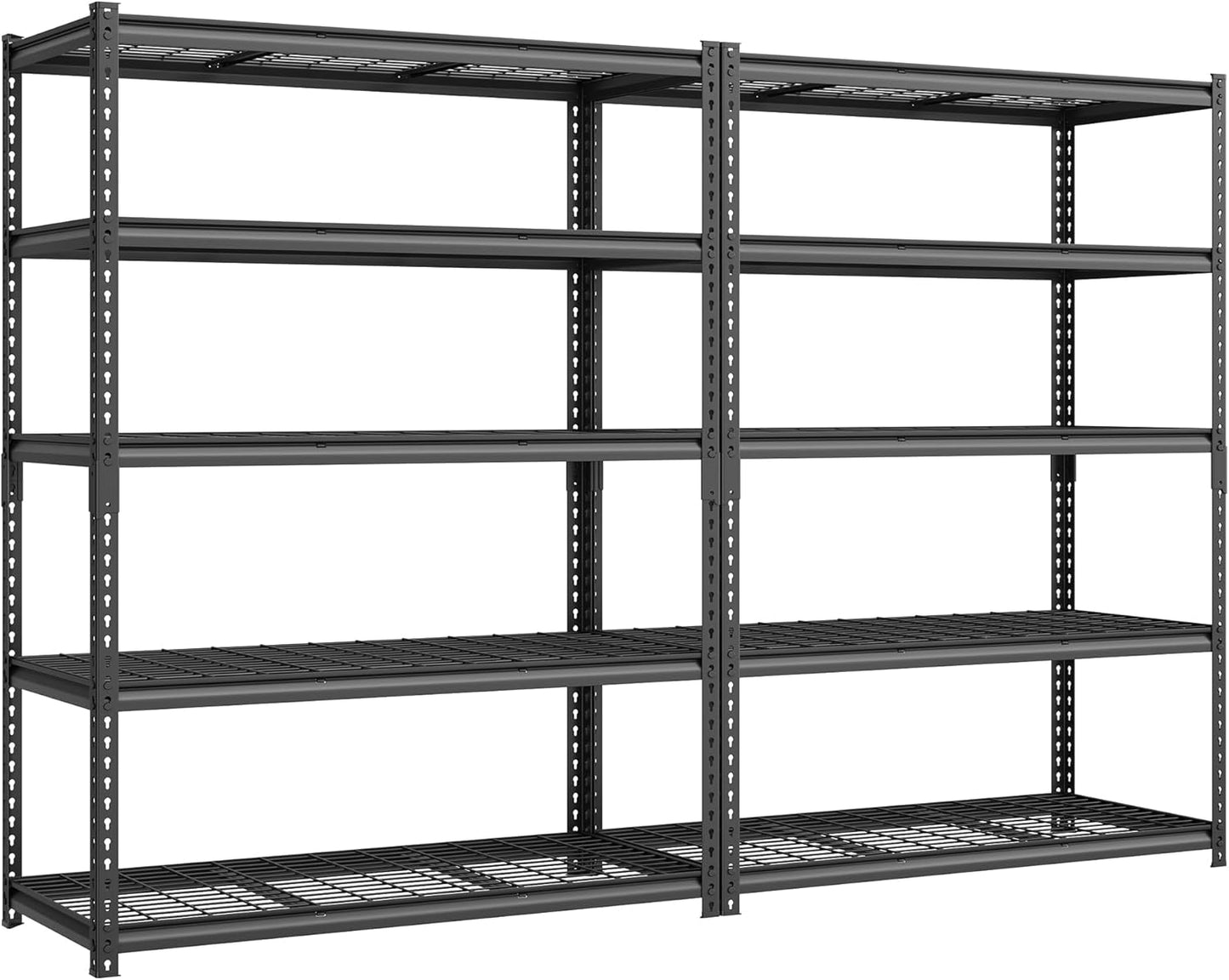 5-Tier Storage Shelves, Heavy-Duty Garage Shelving, Adjustable Shelving Unit, Steel Shelf, Boltless Assembly, for Garage, Shed, 2,200 Lb Load, 24 X 48 X 72 Inches, Ink Black UGLR454B01