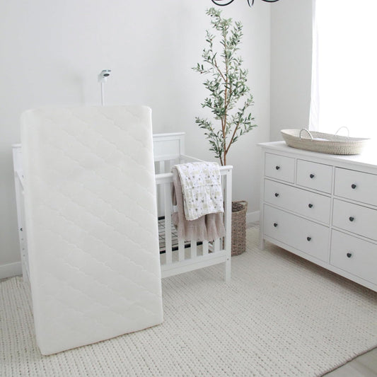 Waterproof Crib Mattress and Toddler Bed - Ultra-Breathable Proven to Reduce Suffocation Risk, Washable Core & Cover, All-Stages, Infant to Toddler, Deluxe 5.5" Thick - White