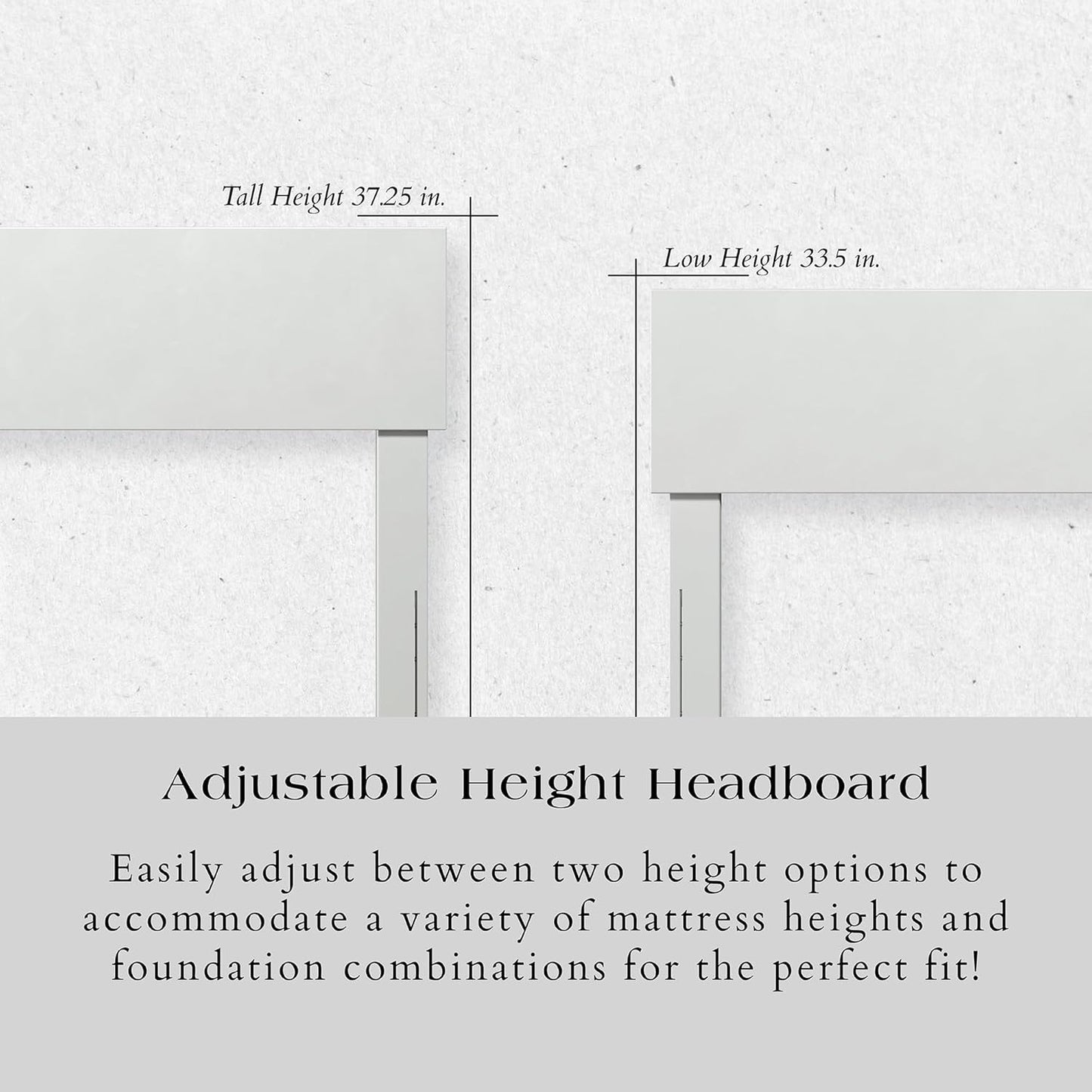 , Orlando Twin Adjustable Modern Solid Wood Panel Headboard, White