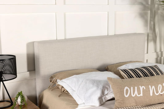 Home Furnishings - Pirro - Pine Wood - Upholstered Panel Headboard with Rectangular Profile, Smooth Edges, Foam Padding and Transitional Style - Bedroom - Queen/Full Size - Sand - 315980QF