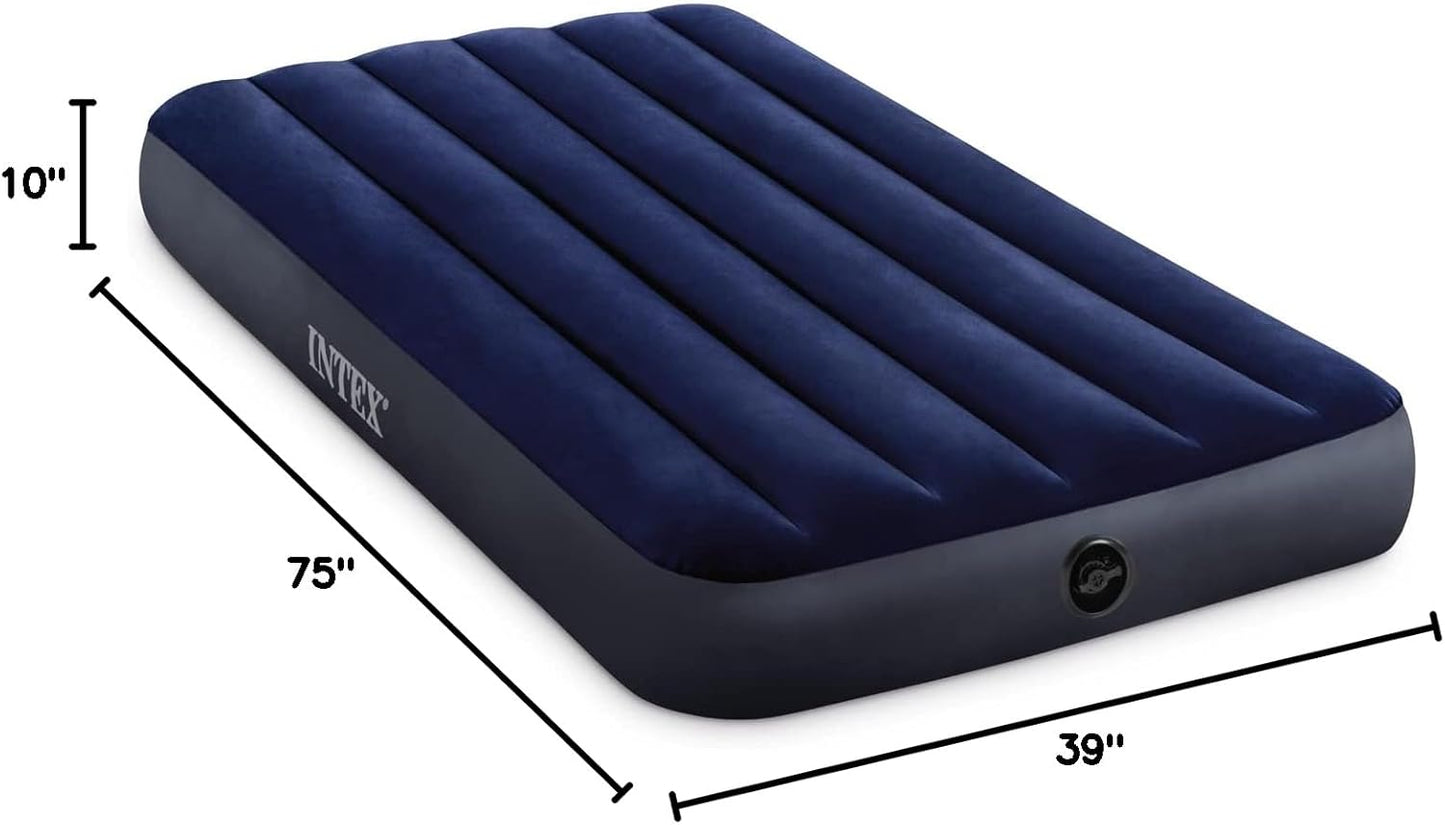 64757E Dura-Beam Standard Downy Air Mattress: Fiber-Tech - Twin Size - 10In Bed Height - 300Lb Weight Capacity - Pump Sold Separately