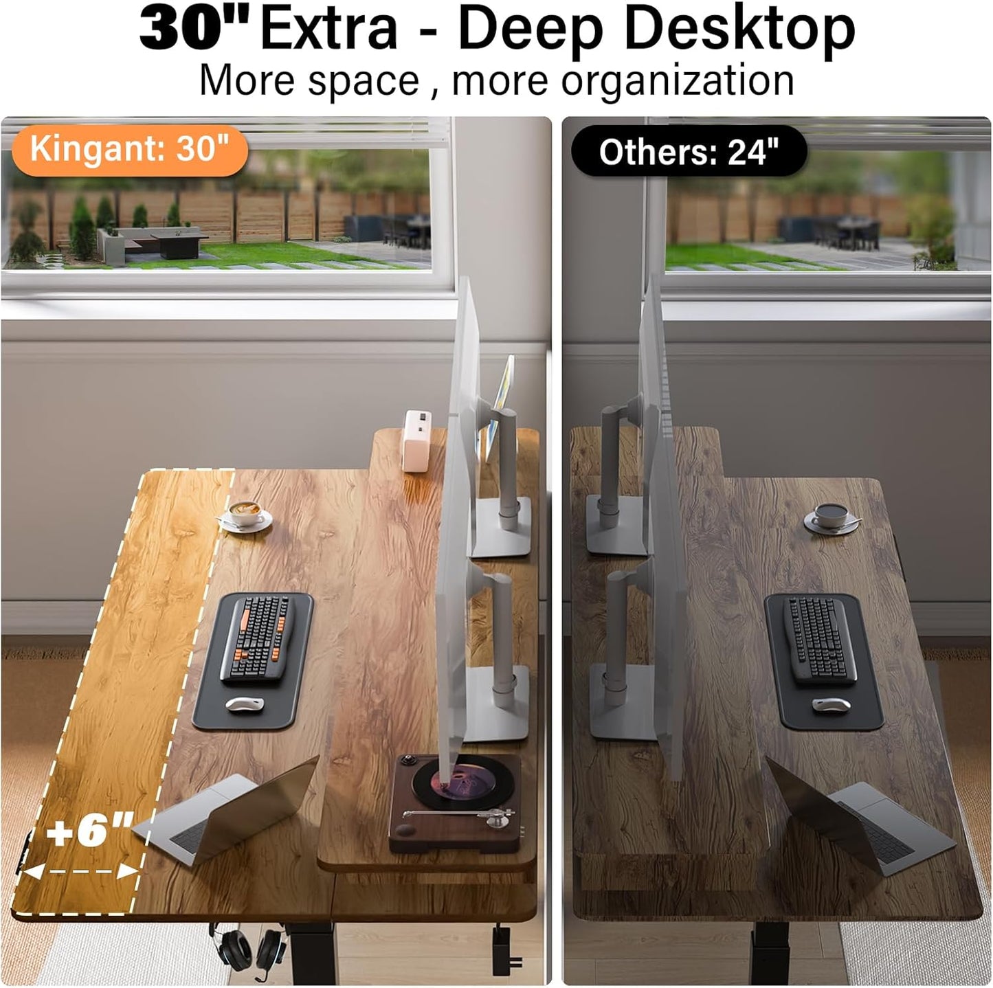 Electric Standing Desk with Drawers & USB Charging Port, 48''X 30''Adjustable Height Sit Stand up Widened Desktop Desk, Computer Office Desks with Storage for Home Workstation, 3 Memory Height Preset