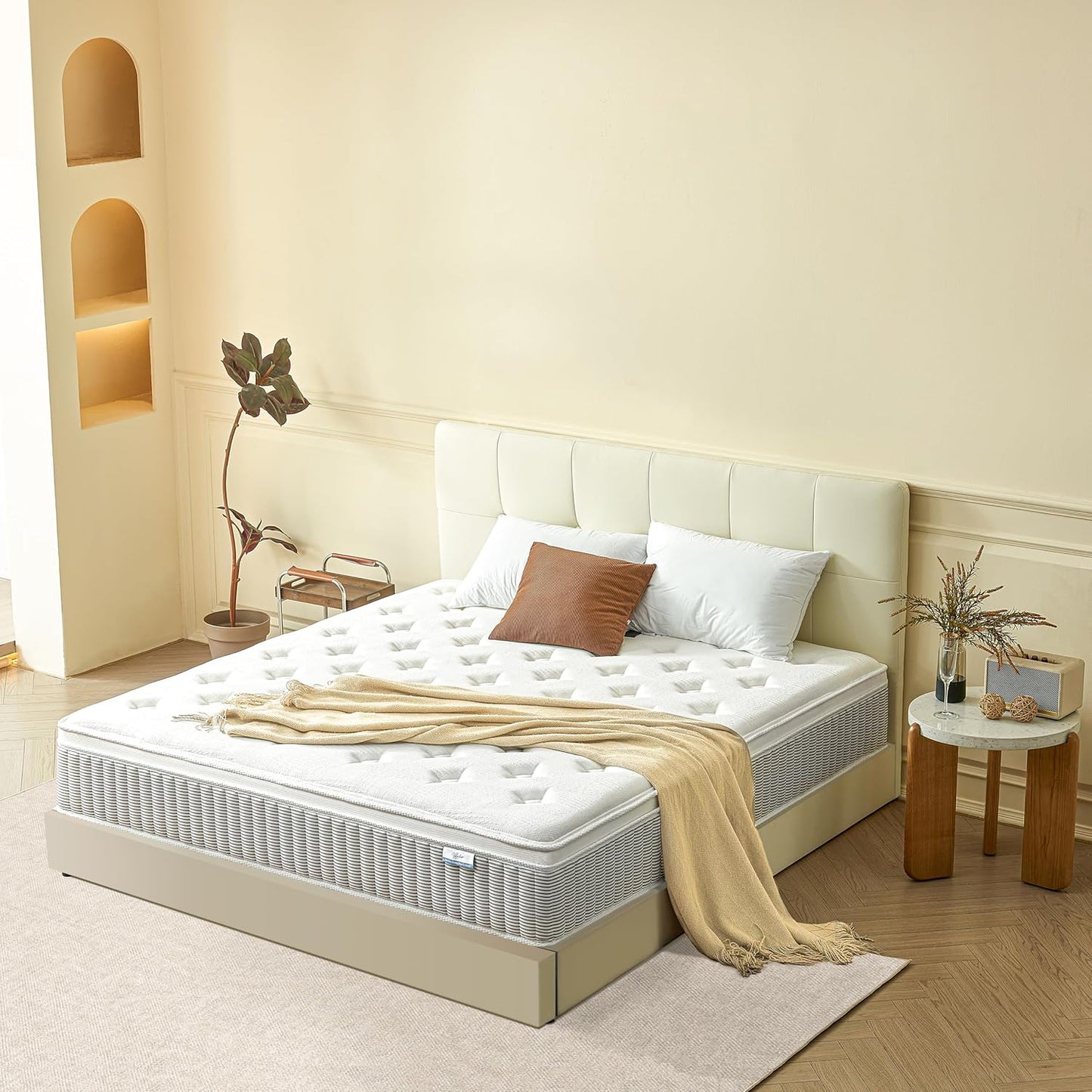 King Size Mattress, 14 Inch Memory Foam Hybrid Mattress in a Box with Pocket Springs for Motion Isolation, Pressure Relief, Medium Firm, Certipur-Us