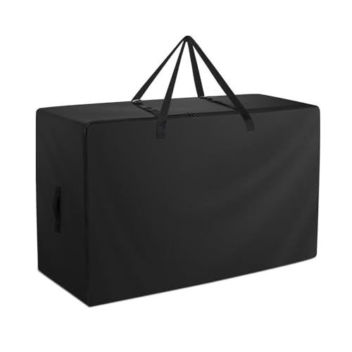 Folding Mattress Bag - 600D Oxford Cloth Heavy Duty Carry Case for Tri-Fold Guest Bed Mattress (Fits 6" Queen Mattress, Black)