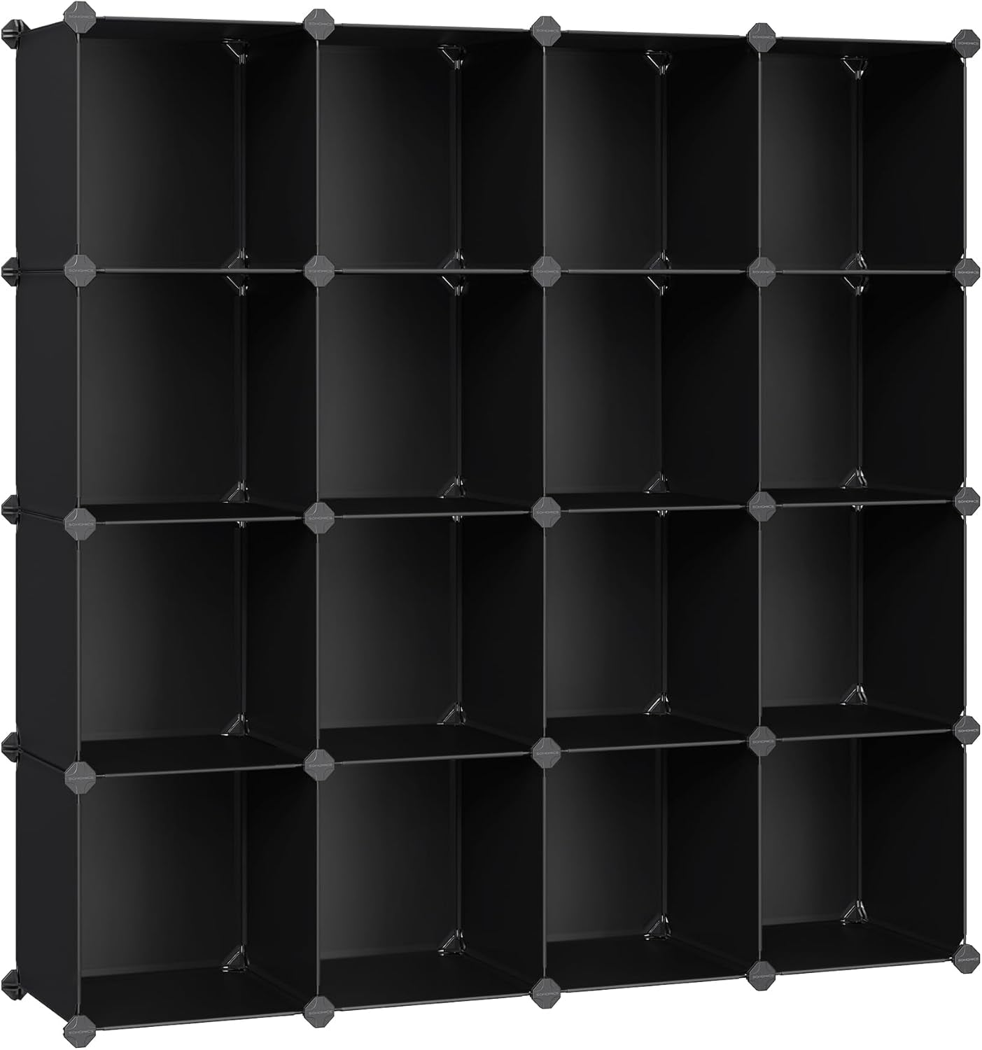 Cube Storage Organizer, Set of 16 Plastic Cubes, Book Shelf, Closet Organizers and Storage, Room Organization, Bedroom Living Room, 12.2 X 48.4 X 48.4 Inches, White ULPC44L