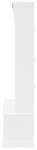 Bartlett Hall Tree with Shoe Rack Bench and Coat Hooks for Hanging, White