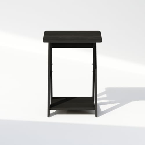 TIDUR Night Stand, Open Shelf Design X-Legs Nightstand, Criss-Crossed Bedside Table, End Table, Side Table, for Bedroom, Closet, Dorm, Espresso