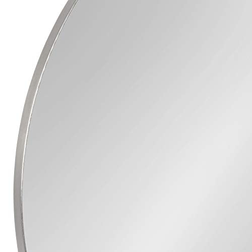 Rollo Modern Round Wall Mirror, 28 inch Diameter, Silver, Beautiful Circle Mirror for Wall