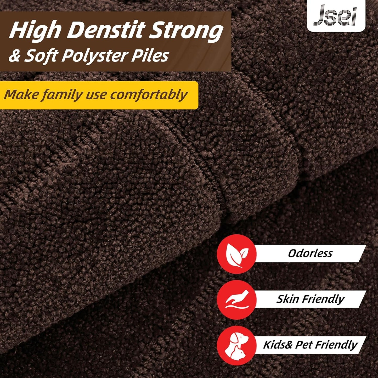 Entryway Rugs Doormat 32"X48", Non-Slip Dirt Trapper Door Mats Indoor, Washable Absorbent and Stain Resist Welcome Floor Mat for Front Door, Dog Door Mat, Muddy Wet Shoes & Paws, Brown