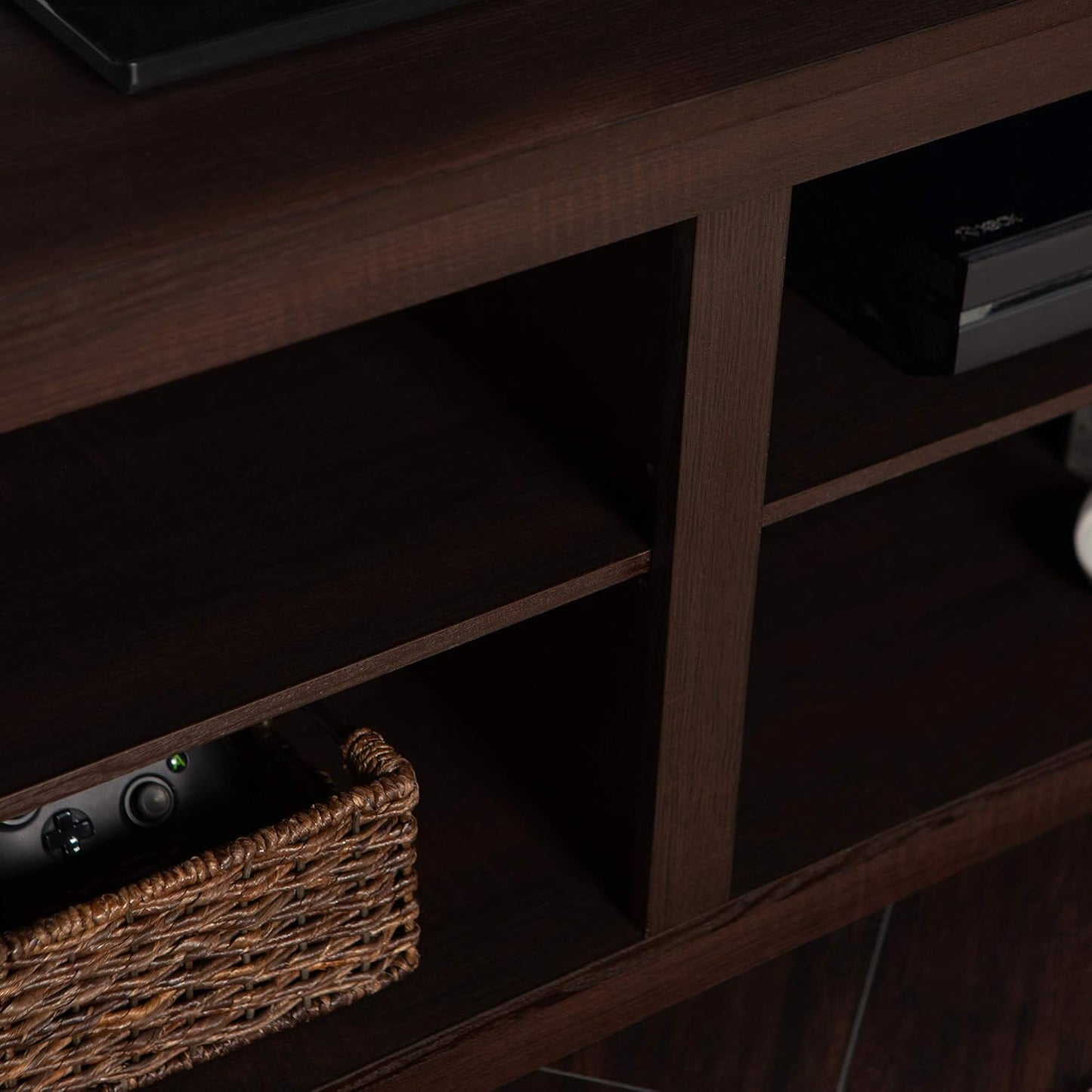 Maxwell Classic 2 Shelf Corner TV Stand for Tvs up to 65 Inches, 58 Inch, Espresso