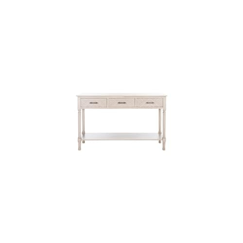 SAFAVIEH Home Collection Peyton Greige 3-Drawer Lower Shelf Console Table CNS5705D