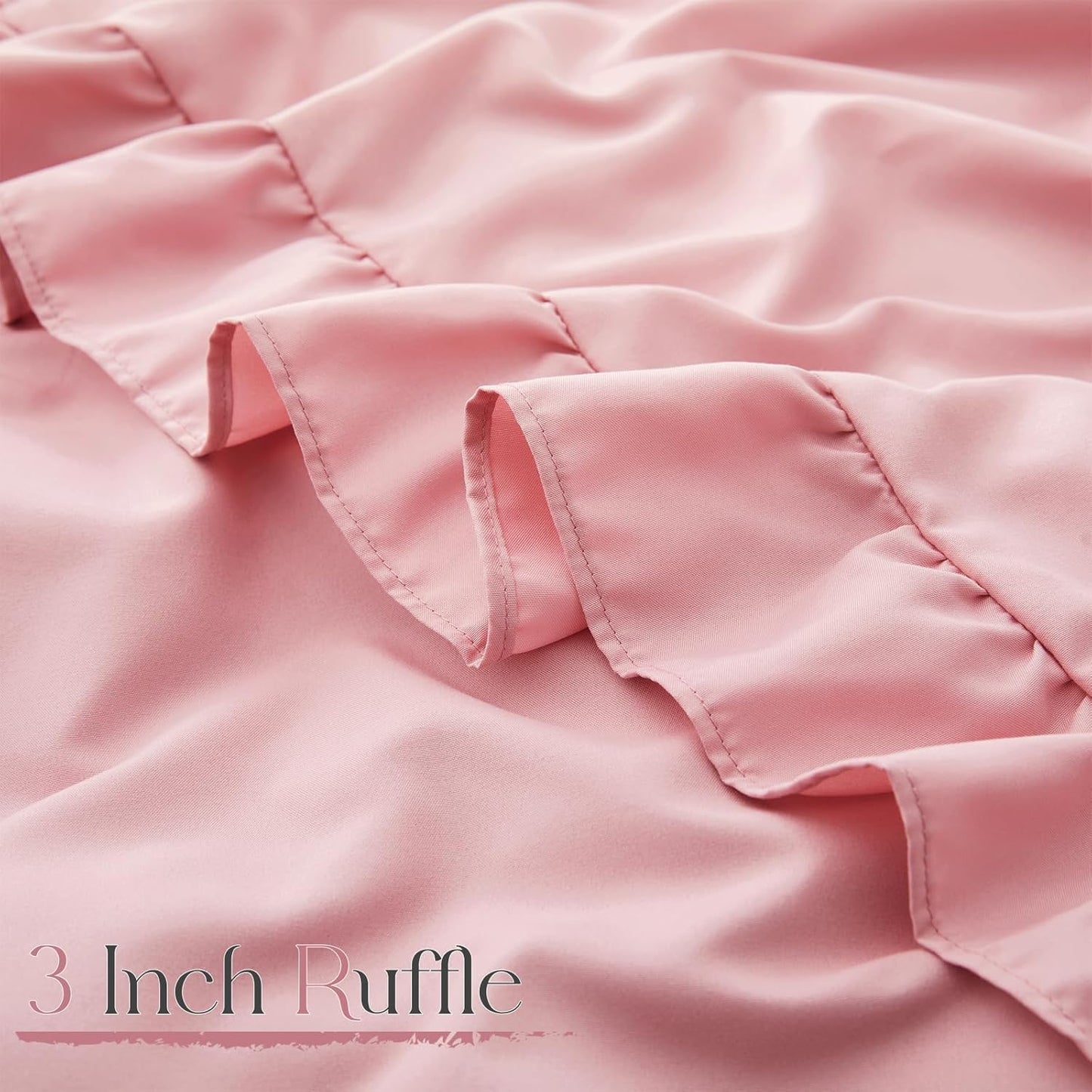 2 Pack Pink Ruffle Pillowcases King Size, 20" X 36" Ruffle Pillow Covers Ultra Soft Microfiber Ruffled Fringe Pillow Shams, Shabby Chic Pillow Cases