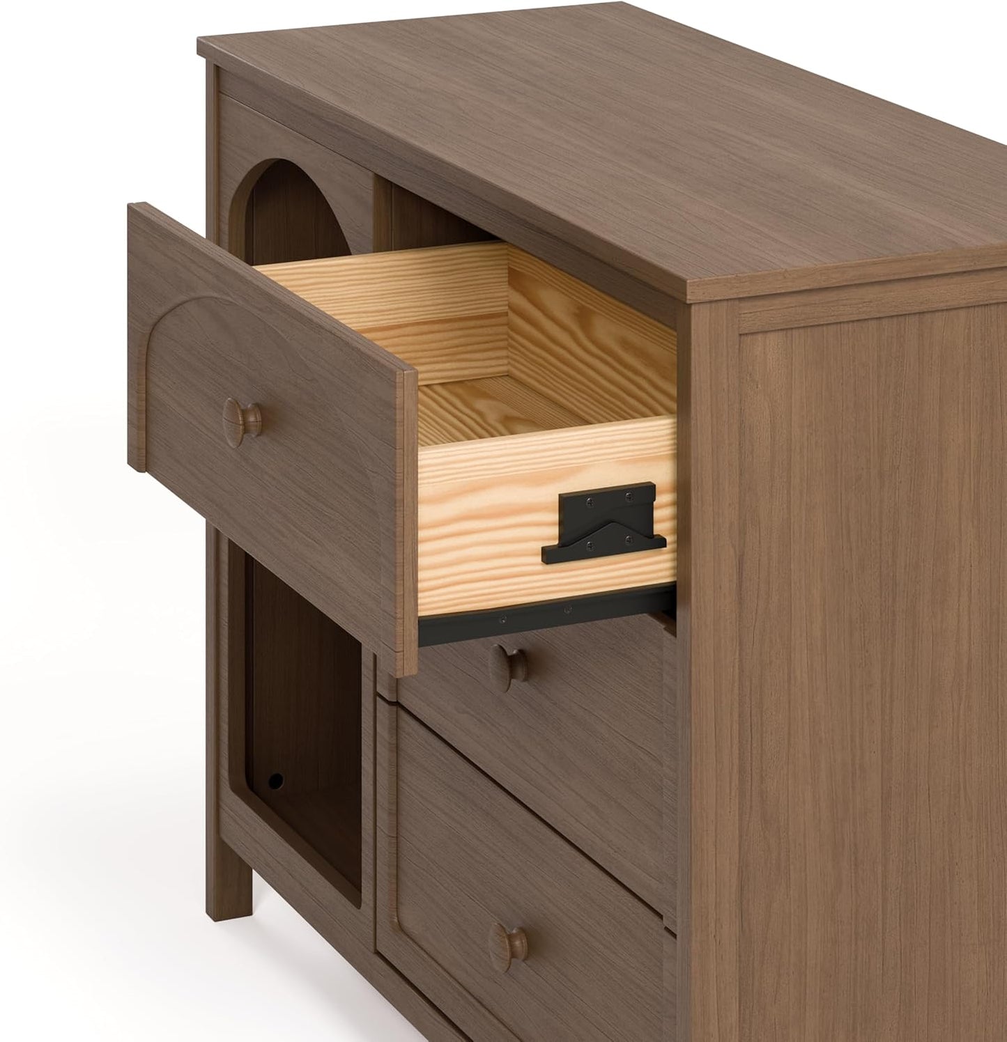 Olivia 3 Drawer Combo Dresser (Hazelnut) – GREENGUARD Gold Certified Baby Dresser, Kids Bedroom Storage Organizer, Interlocking Drawer System, Anti-Tip Kit Included