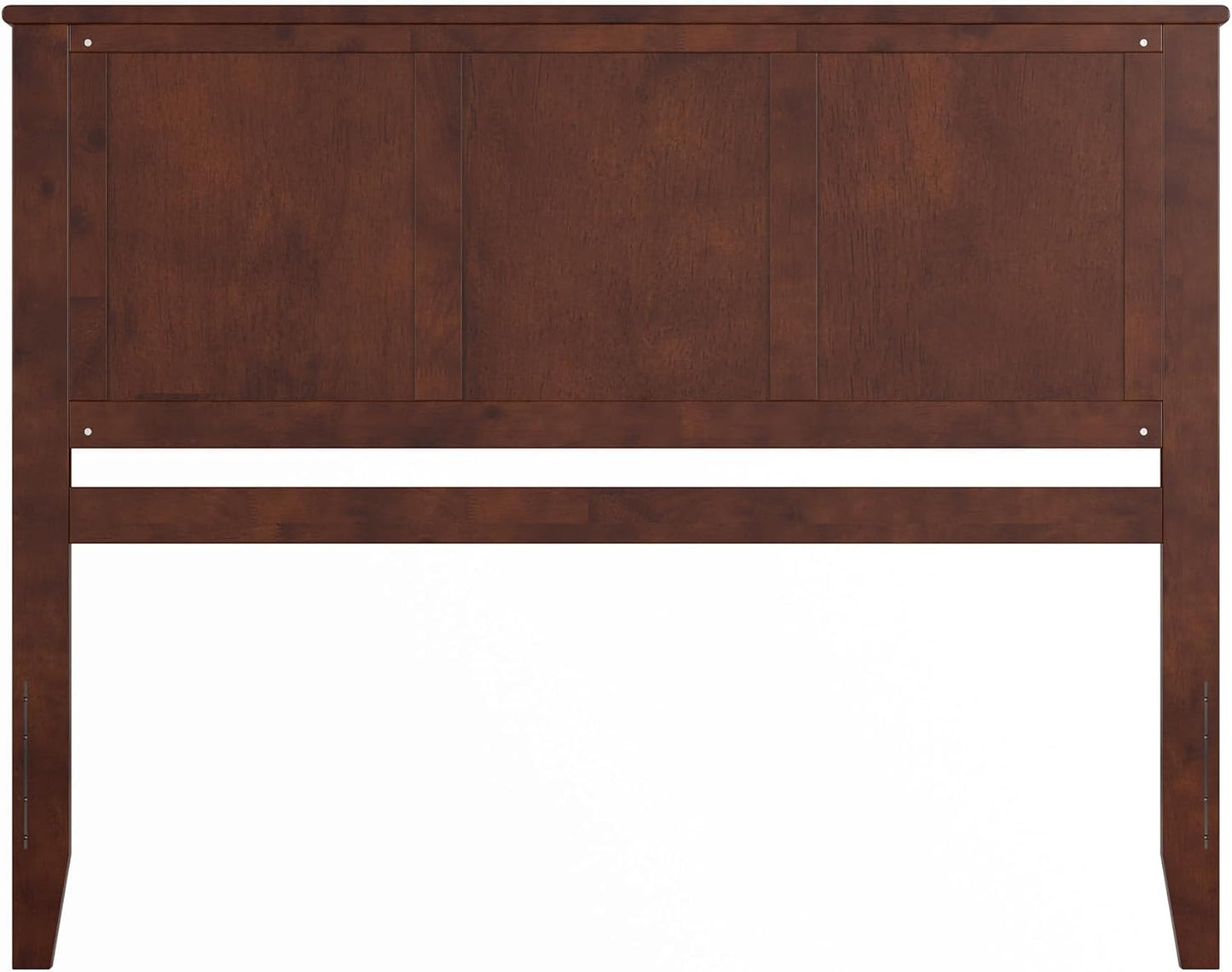 , Madison Queen Solid Wood Panel Headboard with Attachable Charger, Walnut