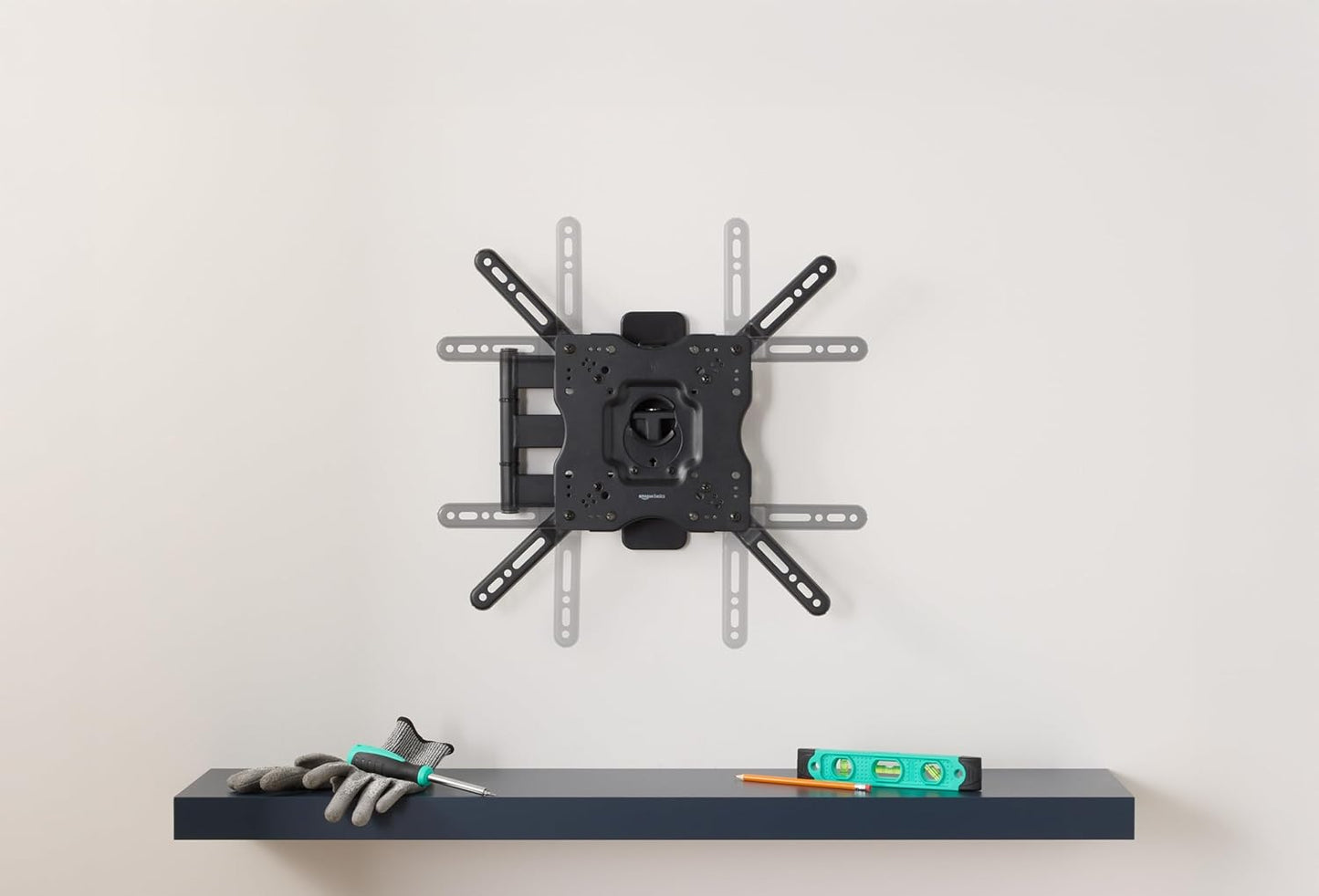 Full Motion Articulating TV Monitor Wall Mount for 26" to 55" Tvs and Flat Panels up to 80 Lbs, Black