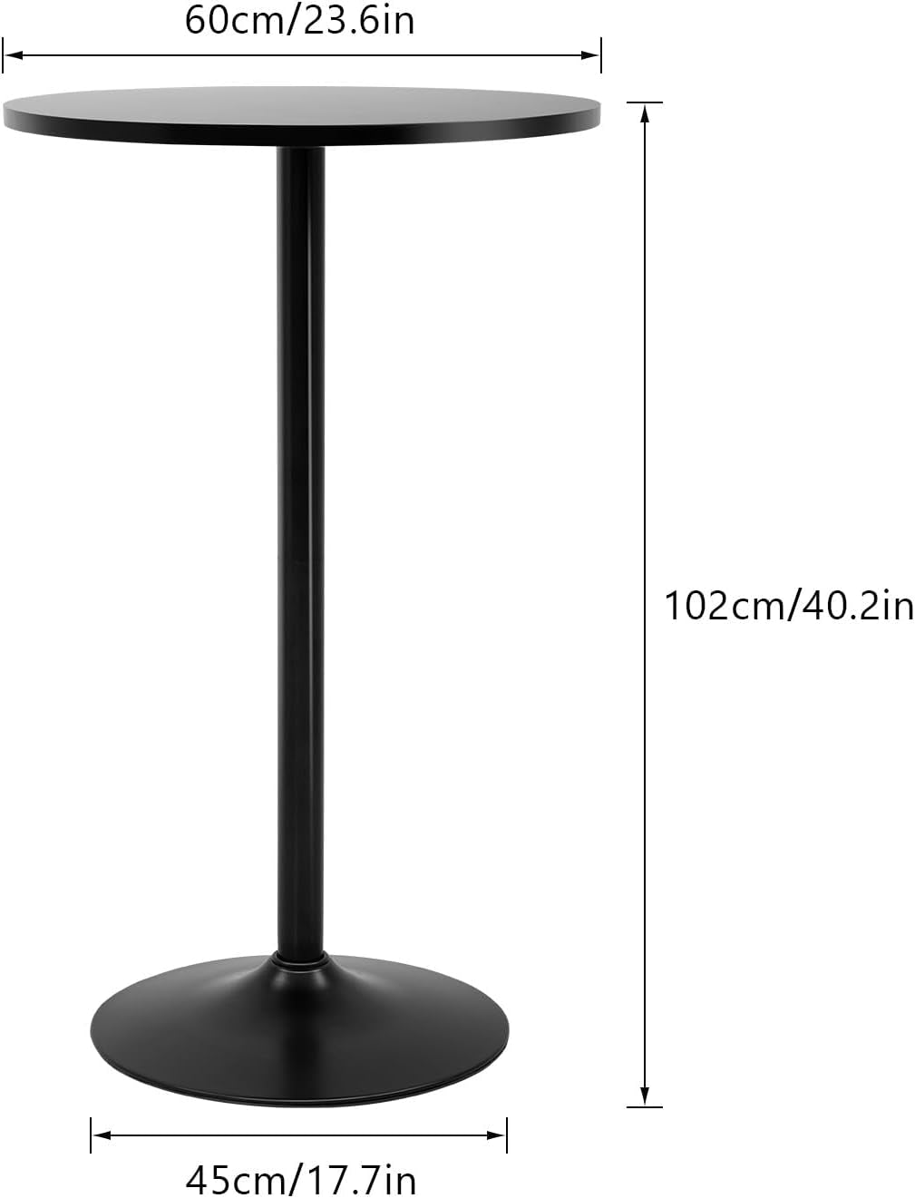 Bistro Pub Table 40 Inch Height Cocktail Table round Bistro Bar Table for Home and Kitchen Dining
