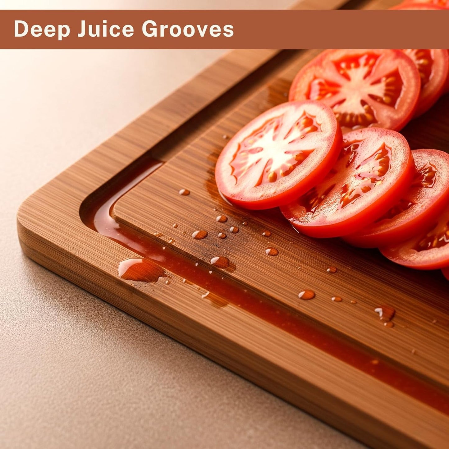 Bamboo Cutting Board Set of 3, Wood Cutting Boards for Kitchen with Juice Grooves, Durable Chopping Board for Meat, Vegetables & Meal Prep
