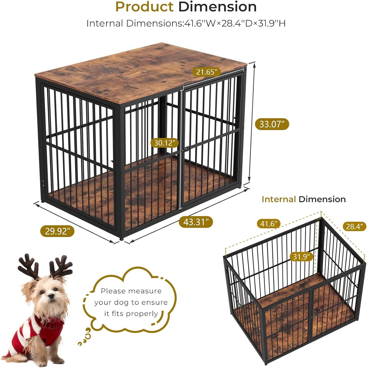 86'' Dog Crate Furniture Large Breed TV Stand for 2 Large Dogs, Double Wooden Crate Pet Cage with Removable Divider, Indoor Heavy Duty Kennel Corner End Table, Can Use Separately, Grey