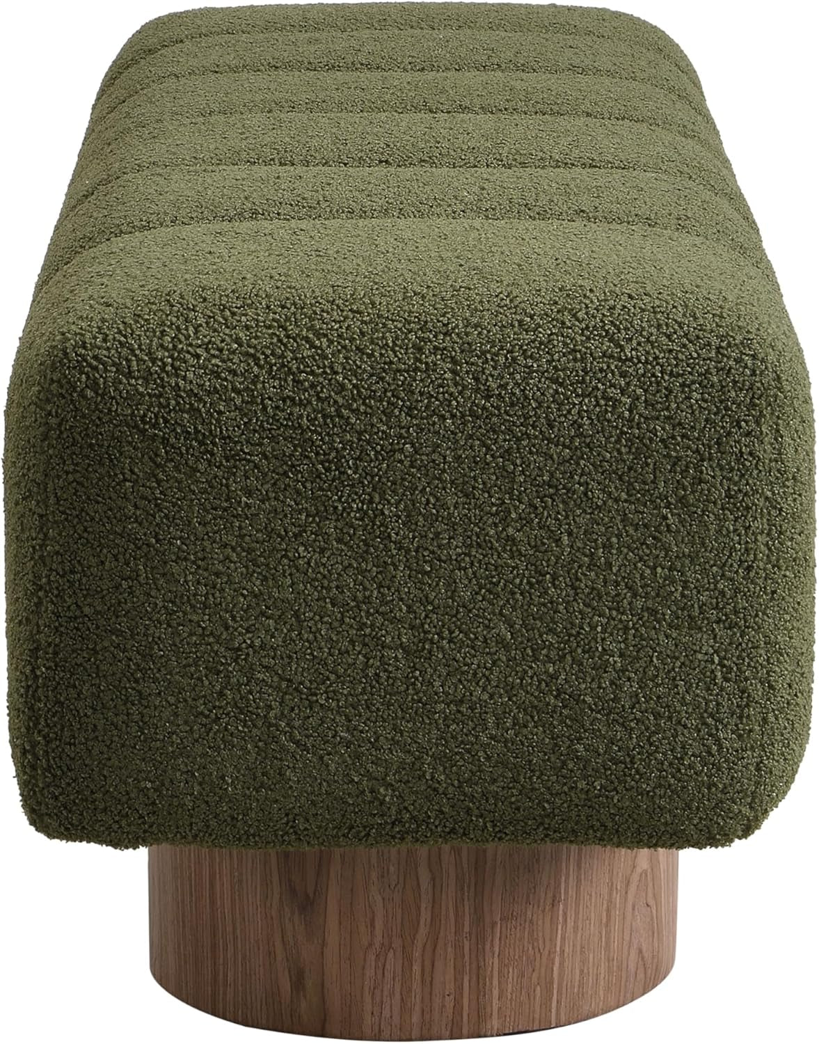 Manila 50" Boucle Fabric Dining Bench, Rectangular Upholstery Ottoman Bench, Bedroom End of Bed Footstool, Living Room Extra Seat Footrest, No Assembly Needed, Jungle Green