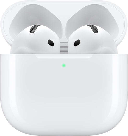Airpods 4 Wireless Earbuds, Bluetooth Headphones, Personalized Spatial Audio, Sweat and Water Resistant, USB-C Charging Case, H2 Chip, up to 30 Hours of Battery Life, Effortless Setup for Iphone