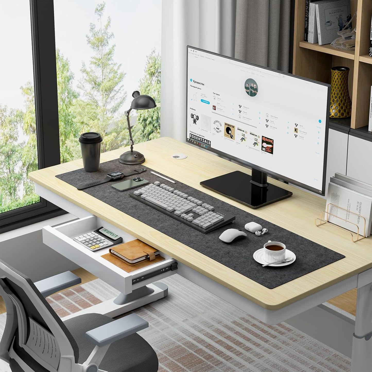 Universal Swivel TV Stand/Base Table Top TV Stand for 13 to 32 Inch Tvs with 100 Degree Swivel, 4 Level Height Adjustable, Heavy Duty Tempered Glass Base, Holds up to 77Lbs, HT07B-001