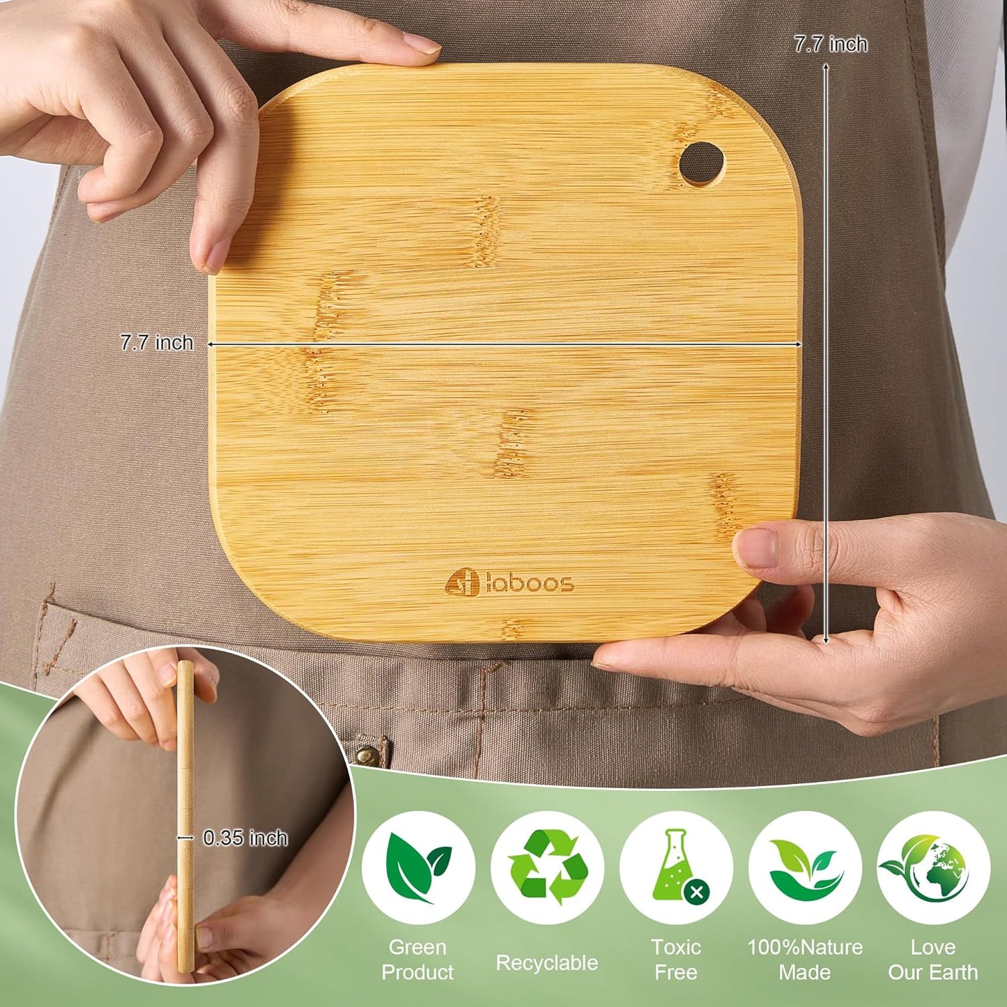 Home Mini Cutting Board Small Fruit Cutting Board Solid Bamboo Wood Board for Baby Infant Dormitoryiset of 2