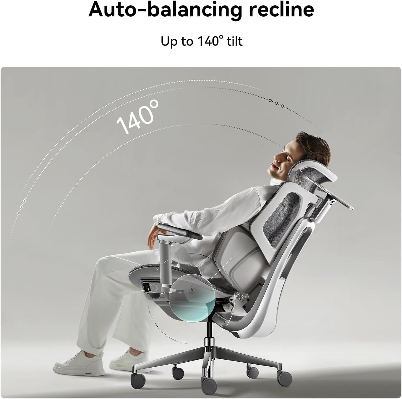 X7 Smart Ergonomic Chair, Office Chair, with Fully Automated Lumbar Tracking, 4D Adjustable Headrest, 720ยฐ Adjustable Armrests, Ventilated Seat Cushion, Swivel, Grey