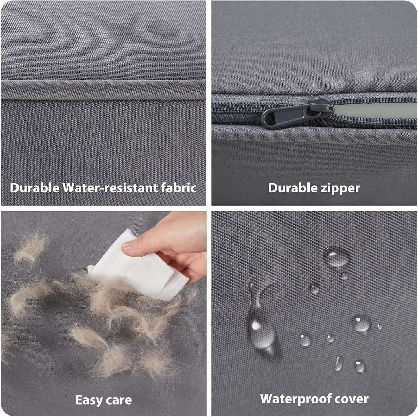 Outdoor Dog Beds for Large Dogs, Waterproof Dog Bed for Medium, Large, Extra Large Dogs, Orthopedic Pet Bed with Removable Washable Cover, Egg Crate Foam Pet Bed Mat. (36 X 27 In, Grey)