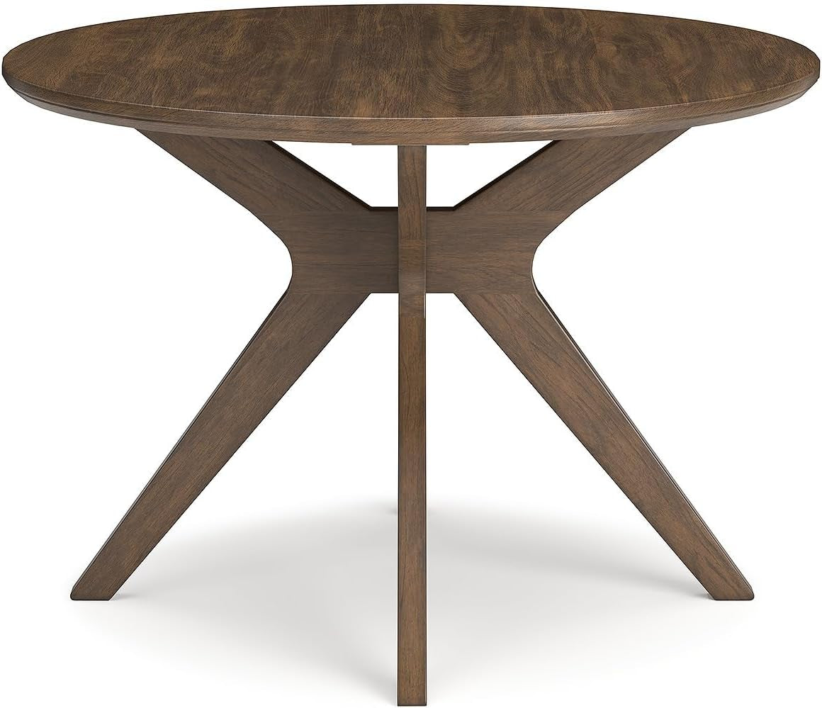 Lyncott Traditional round Dining Room Table, Seats up to 4, Brown