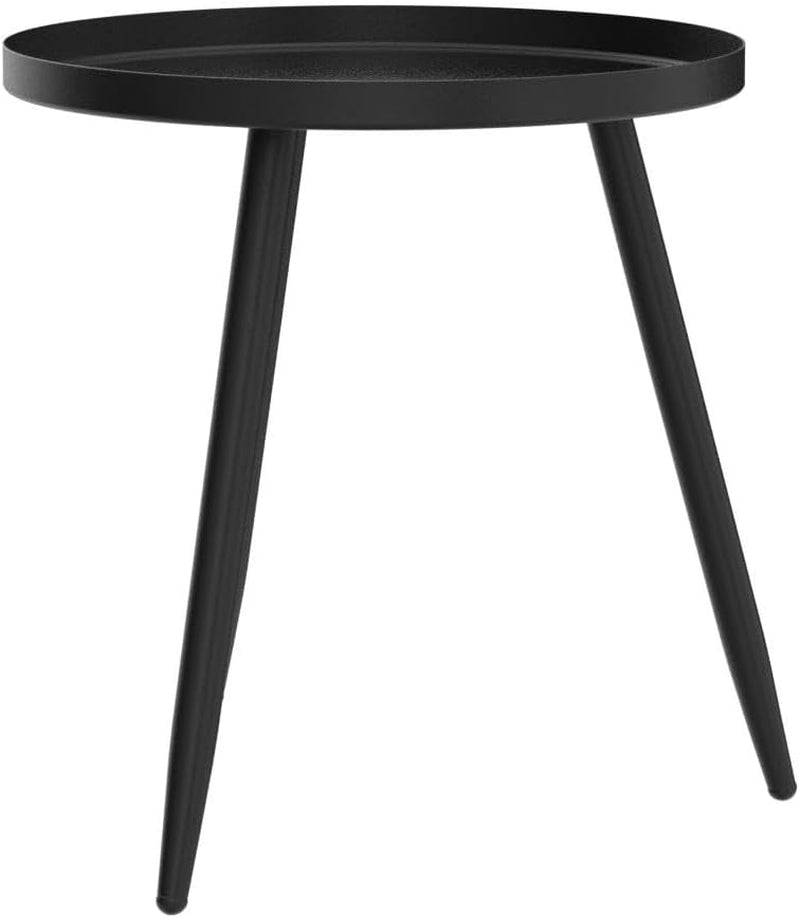 Matte black three legged small side table, view 4